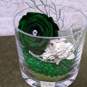 Vetro con rosa verde