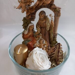 Presepe con rosa stabilizzata
